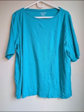 Chico's Teal Short-Sleeve Scoop Neck Tee Women's Size XXL